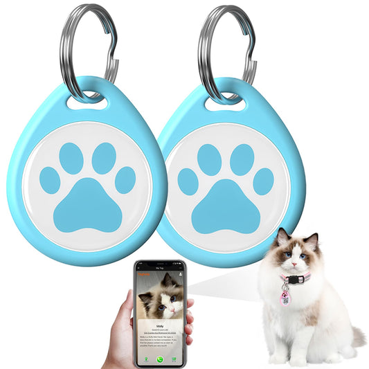 2-PackQR Code Pet ID Dog cat Tags for Collar Personalized for Pet Online Profile - Scan QR Receive Instant Pet Location Alert Email Anti-Lost (Blue&Blue for cat - 1")
