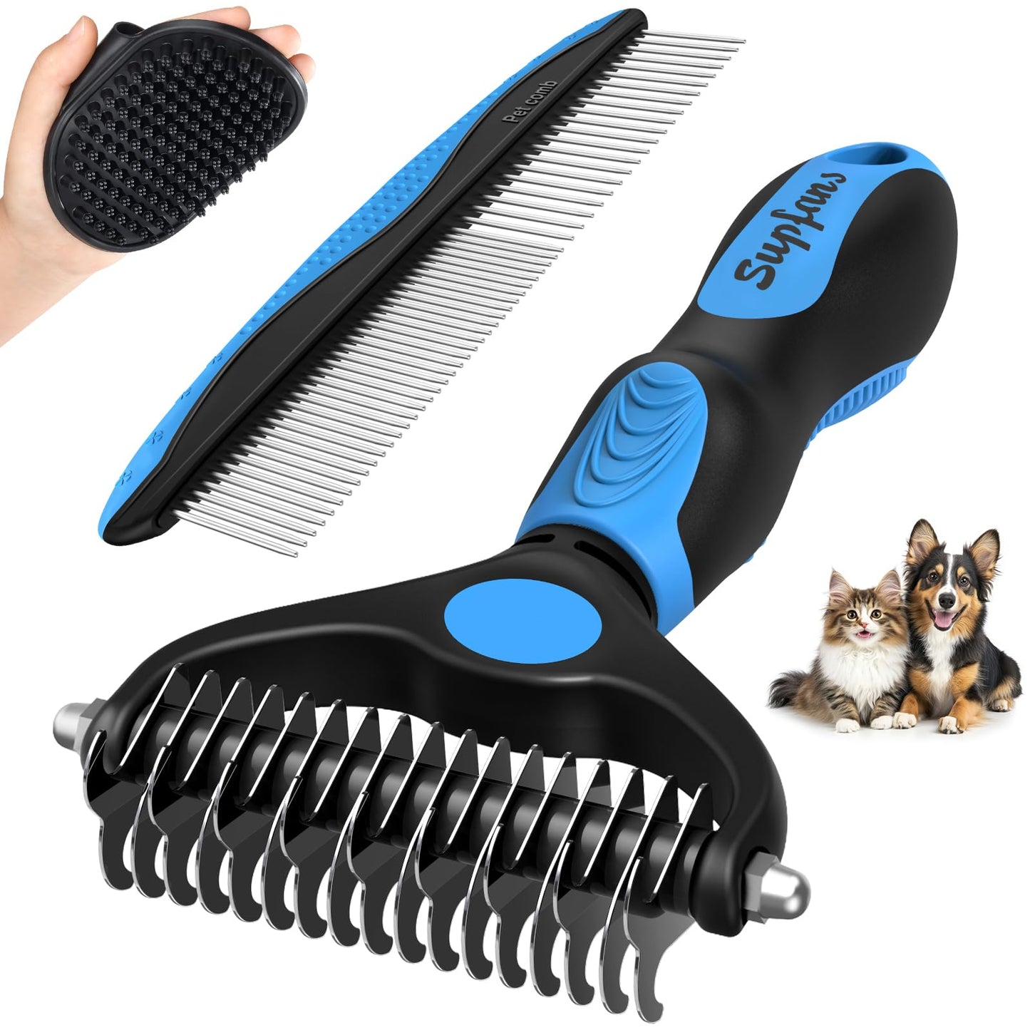 3PCS Dog Grooming Kit I Dog Brush for Shedding